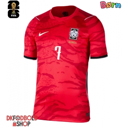 Korea Son Heung-min #7 Hjemmebanesæt Børn VM 2026 Kort ærmer (+ korte bukser)